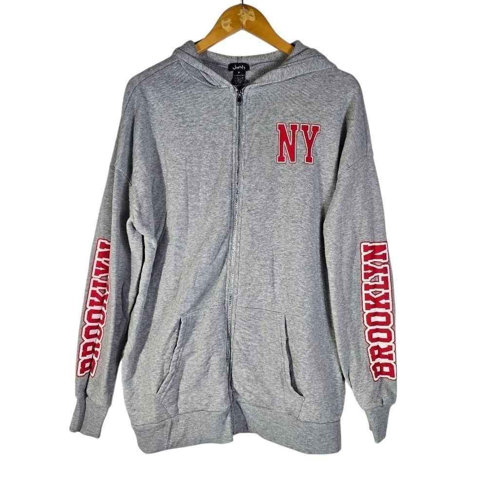 Justify Gray Hoodie with Bear and Brooklyn Design - Picture 2 of 7